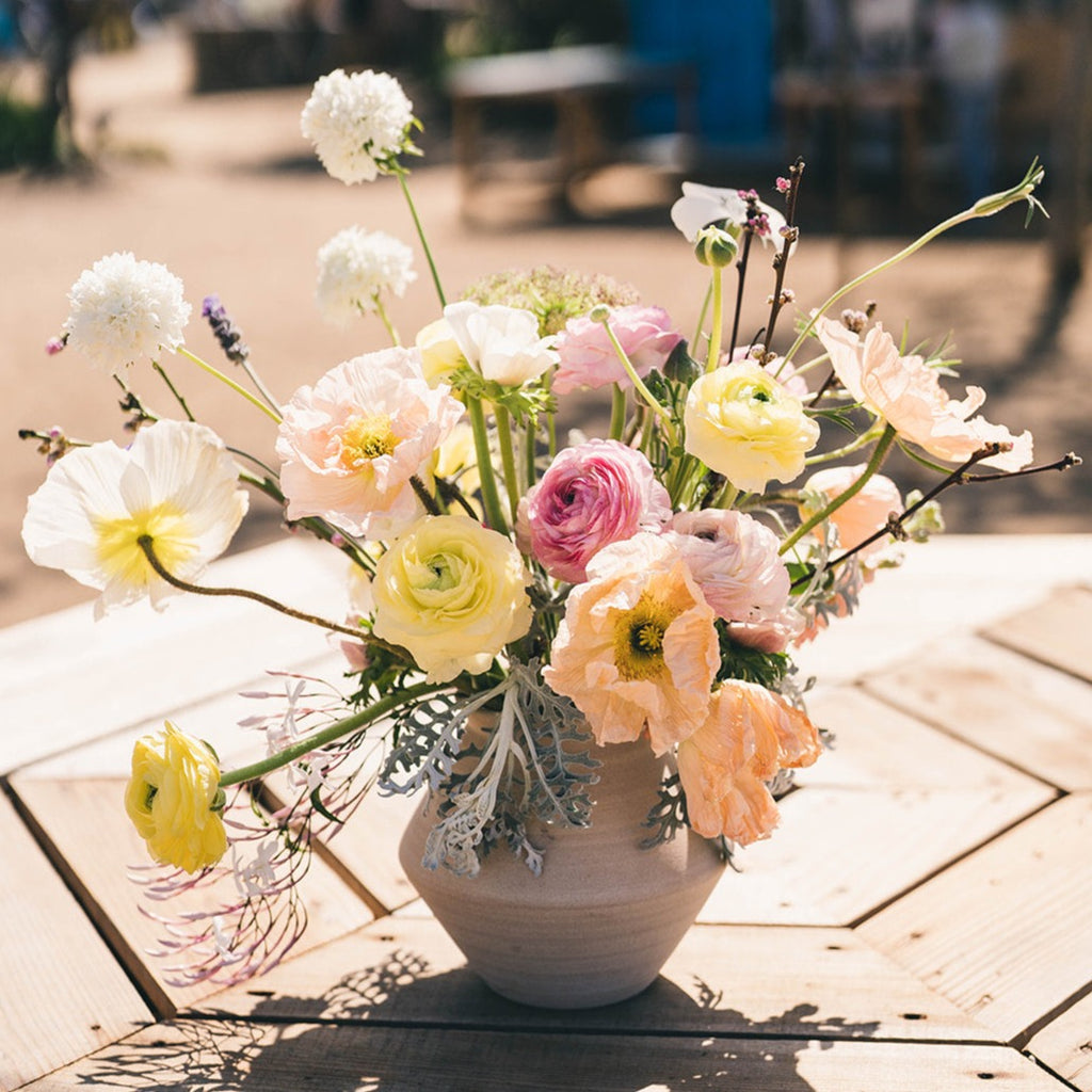farm fresh bouquet of flowers in a vase